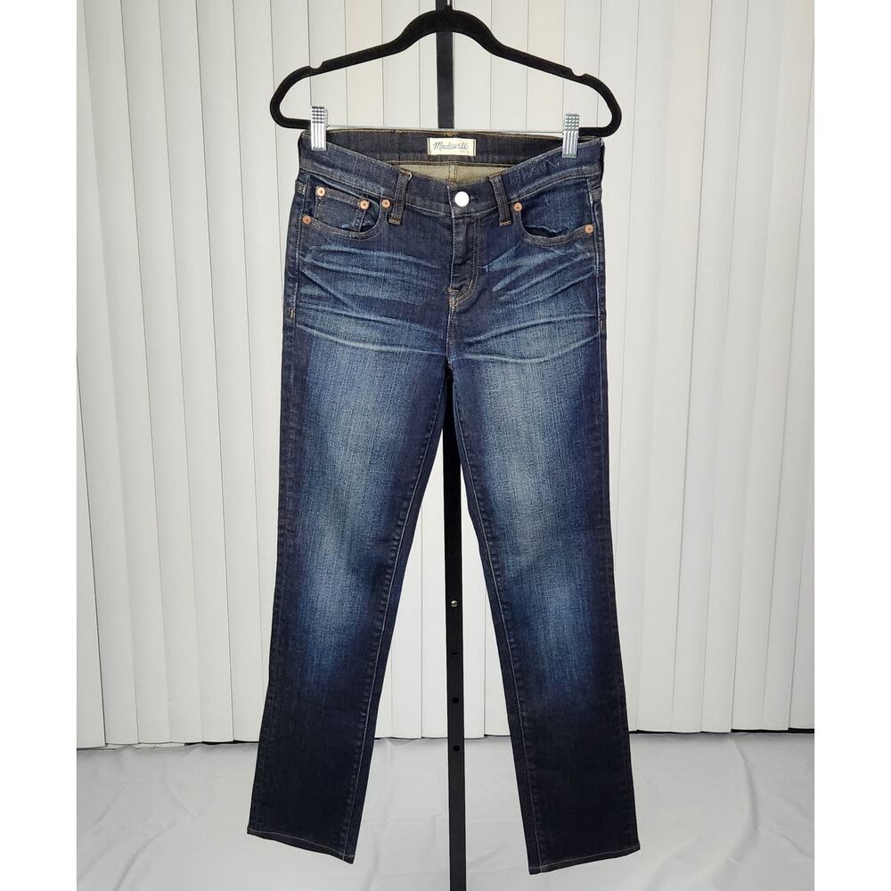 Madewell Alley Straight Mid Rise Jeans Medium Dark Indigo Wash Women's Size 26